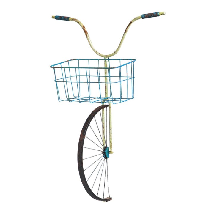 Evergreen Front Basket Metal Bicycle Wall Décor and Planter