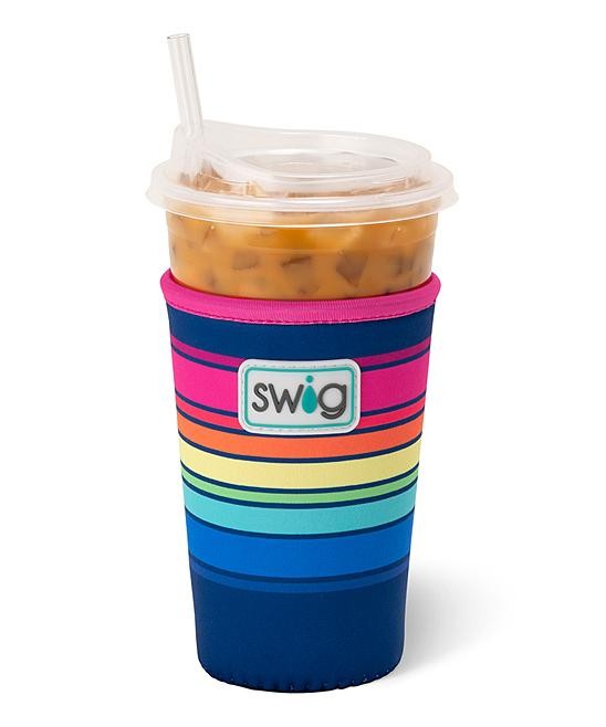 Swig Life Women's Bottle Sleeves  - Navy & Pink Electric Slide 22-Oz. Iced Cup Coolie Sleeve