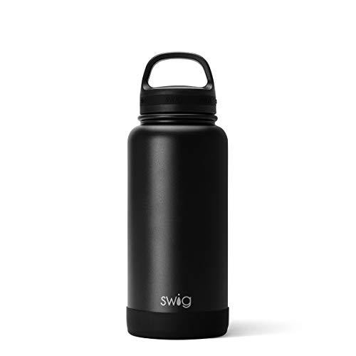 Swig Life 30oz Triple Insulated Stainless Steel Wide Mouth Water Bottle with Handle, Dishwasher Safe, Double Wall, Vacuum Sealed, Reusable Thermos (Bl