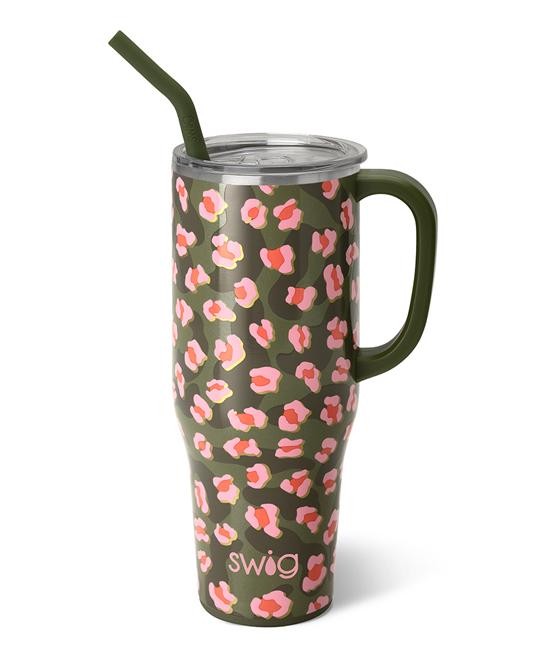 Swig Life Women's Tumblers on - Green & Pink on the Prowl 40-Oz. Mega Travel Mug