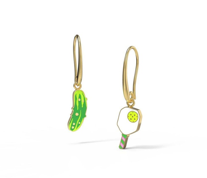 Yellow Owl Workshop Hanging Earrings- Pickle ball and Racket