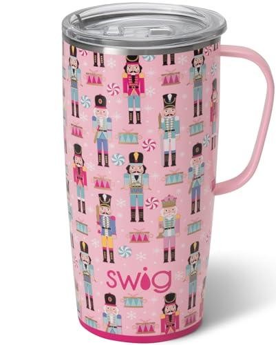Swig Life 22oz Travel Mug | Insulated Tumbler with Handle and Lid, Cup Holder Friendly, Dishwasher Safe, Stainless Steel, Travel Coffee Cup, Insulated