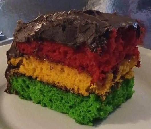 Homemade Italian Rainbow Cookie Cake