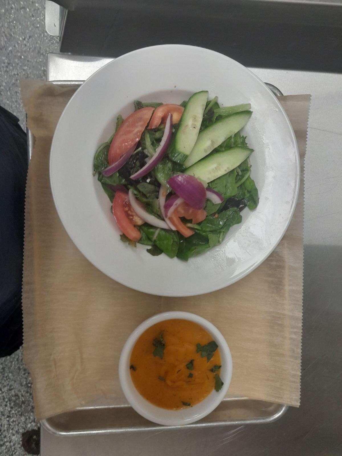 Garden Salad & Choice of Soup