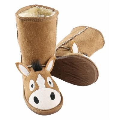 LazyOne Animal Slipper Boots for Kids  Unisex Cozy Children S Slippers  Western (Horse  Large)