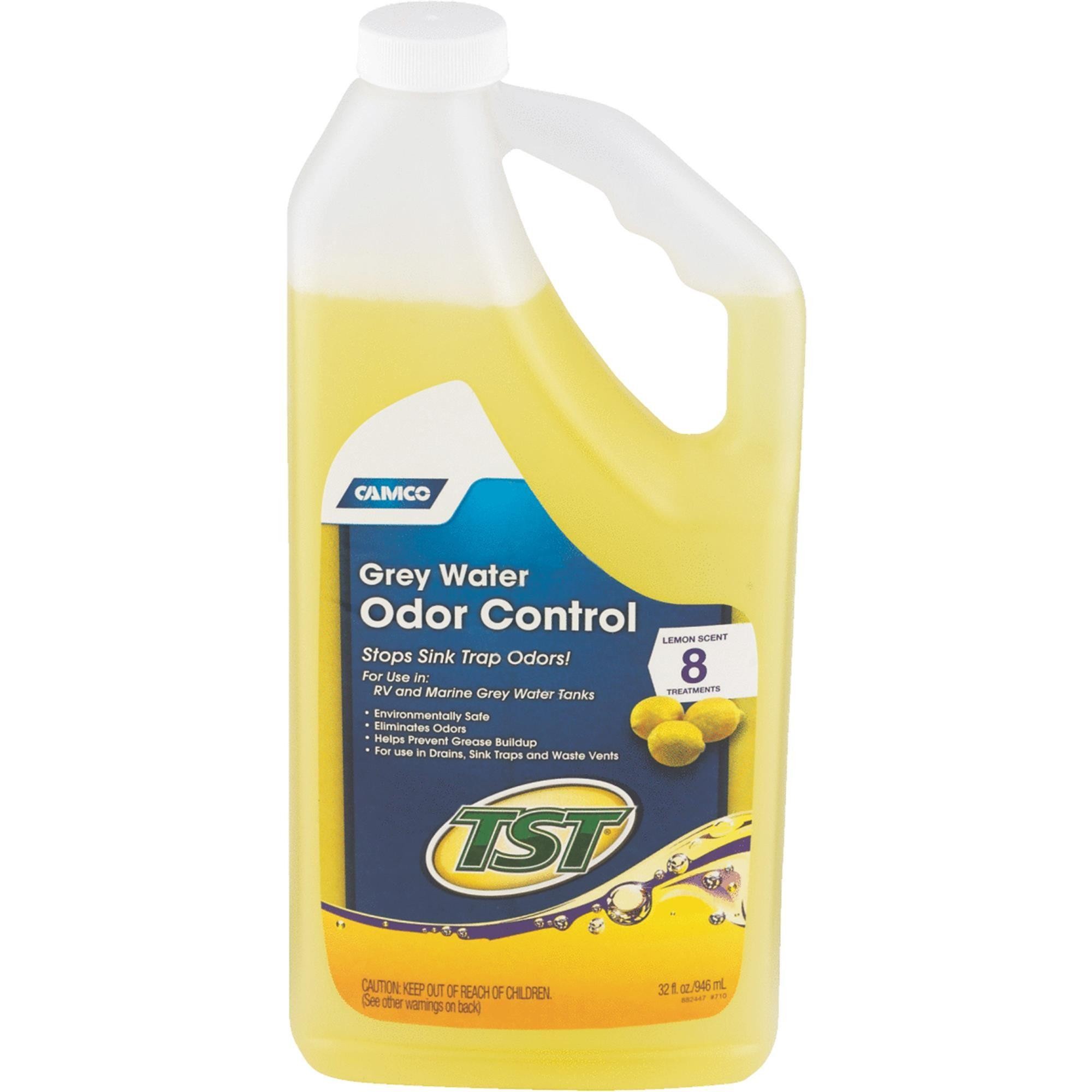 Camco TST RV Grey Water Odor Control and Holding Tank Deodorizer - Septic Safe - Lemon  32oz (40252)