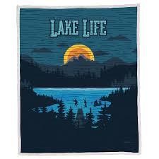 Lake Life Sherpa Blanket