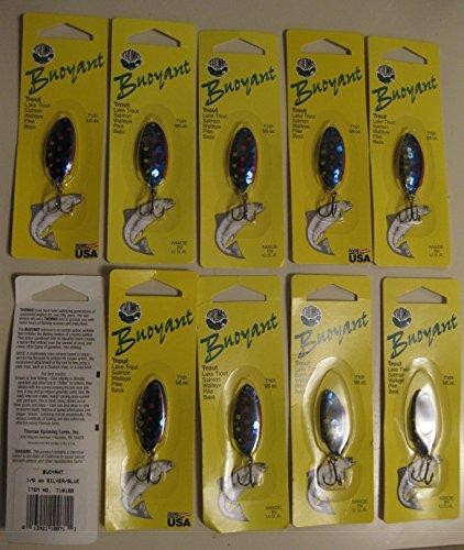 25093616 Spinning Lures Buoyant Spoon - 0.16 Oz - Silver Blue