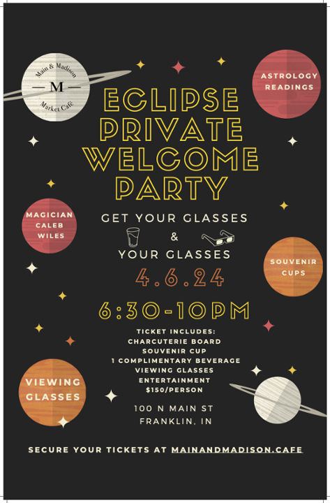 Eclipse Saturday "Get Your Glasses" Private Welcome Party Ticket