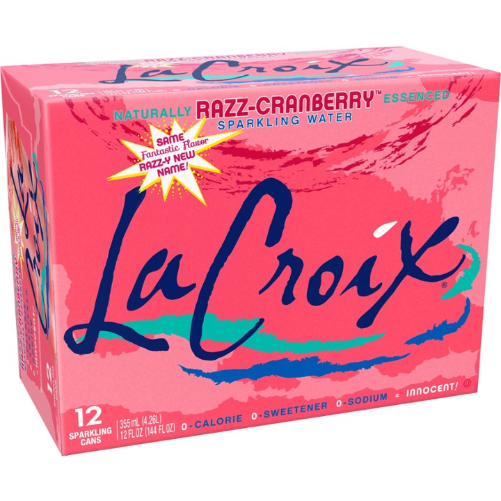 LaCroix Cran-Raspberry Sparkling Water, 12 Oz., 24/Carton (NAV40132)