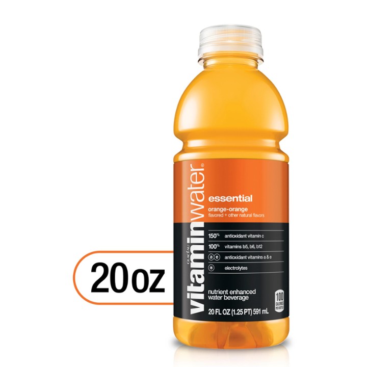 Vitamin Water Water Beverage, Nutrient Enhanced, Essential, Orange-Orange - 20 Fl Oz
