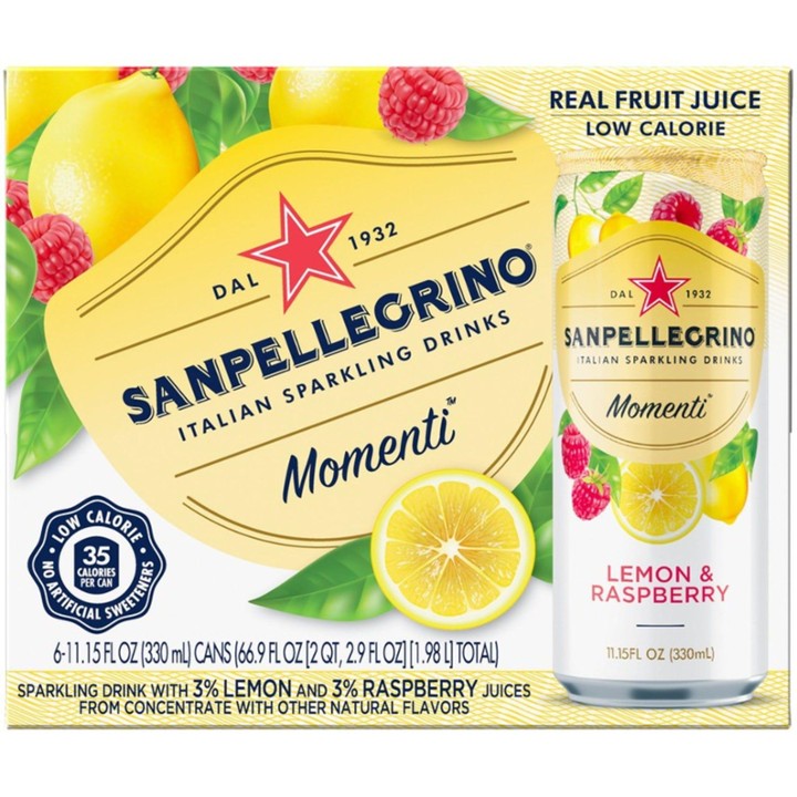 San Pellegrino Momenti, Lemon & Raspberry, 11.15 Fl oz