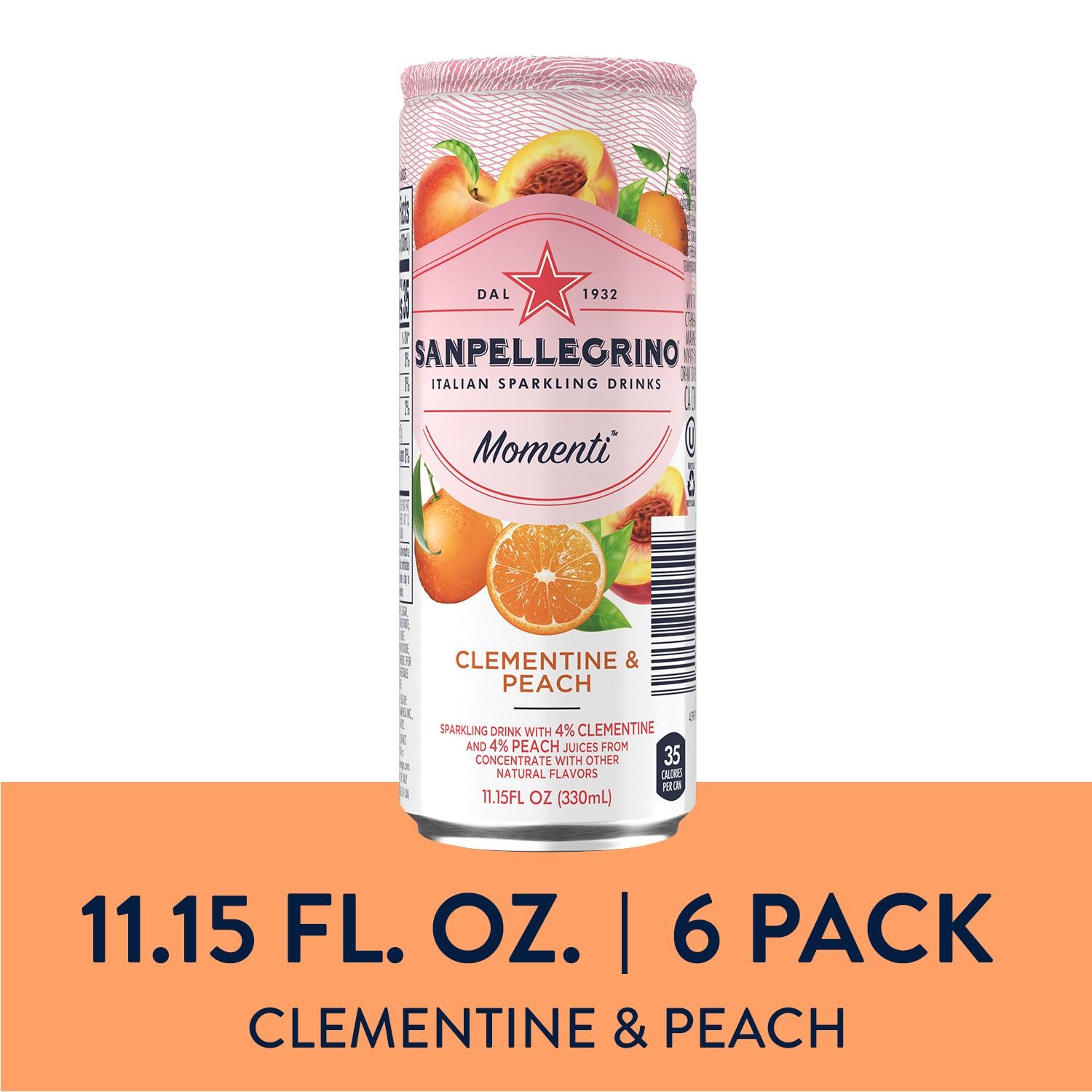 Sanpellegrino Momenti Clementine & Peach 6pk 11.15oz