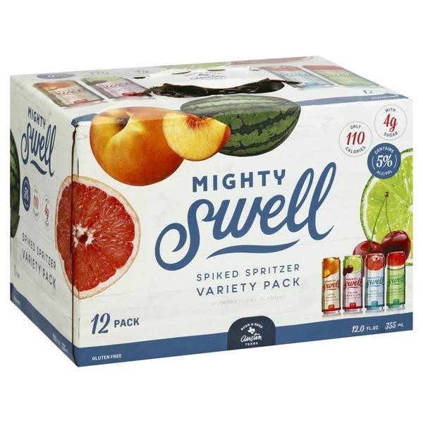 Mighty Swell Spiked Seltzer Variety Pack Hard - Beer - 12x 12oz Cans