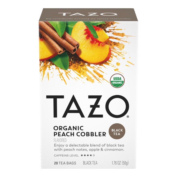Tazo Organic Peach Cobbler Black Tea Bags 20 Tea Bags
