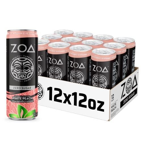 ZOA  Zero Sugar Energy Drink  White Peach  12 Fl. Oz.