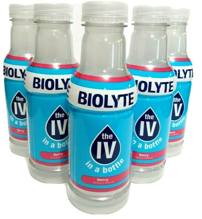 BIOLYTE  Electrolytes and Fluid Replacement Drink Berry Flavor 16oz Bottles