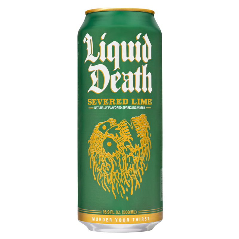 Liquid Death Sparkling Mountain Water Severed Lime 16.9oz Can