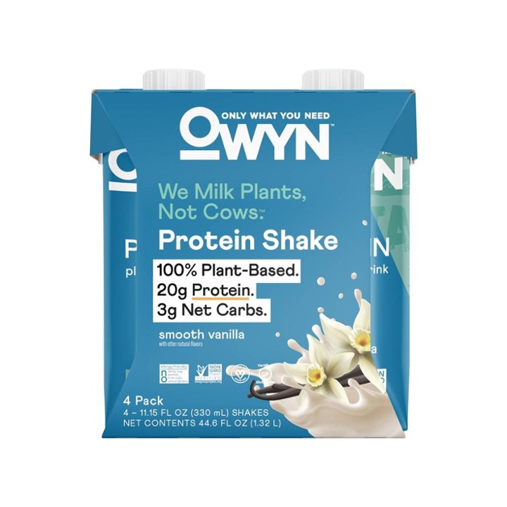 These Delicious OWYN Protein Shakes Are Plant Based with 20g of Protein. Formulated with Superfoods Greens Blend and Vegan Omega-3s. Use This Snack to