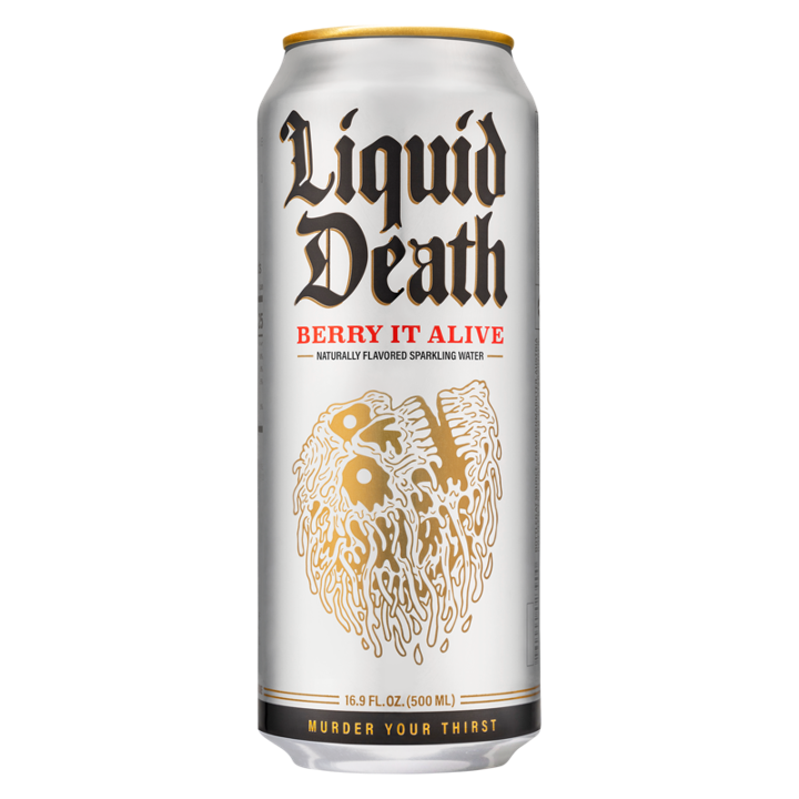 Liquid Death Sparkling Mountain Water Berry It Alive 16.9oz Can