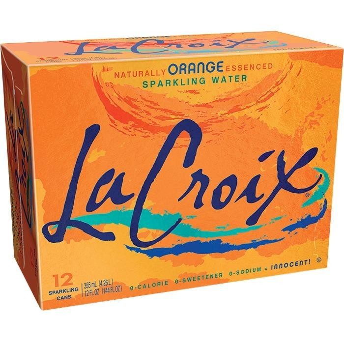 LaCroix Core Sparkling Water with Natural Orange Flavor, 12 Oz, Case of 12 Cans