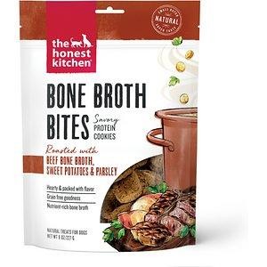The Honest Kitchen Bone Broth Bites: Roasted with Beef Bone Broth, Sweet Potatoes & Parsley Dog Treats, 8 Oz.