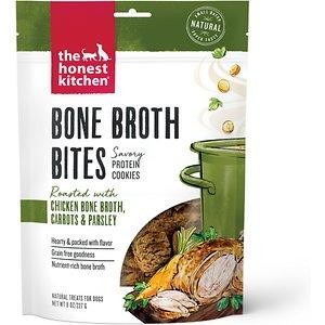 The Honest Kitchen Bone Broth Bites: Roasted with Chicken Bone Broth, Carrots & Parsley Dog Treats, 8 Oz.