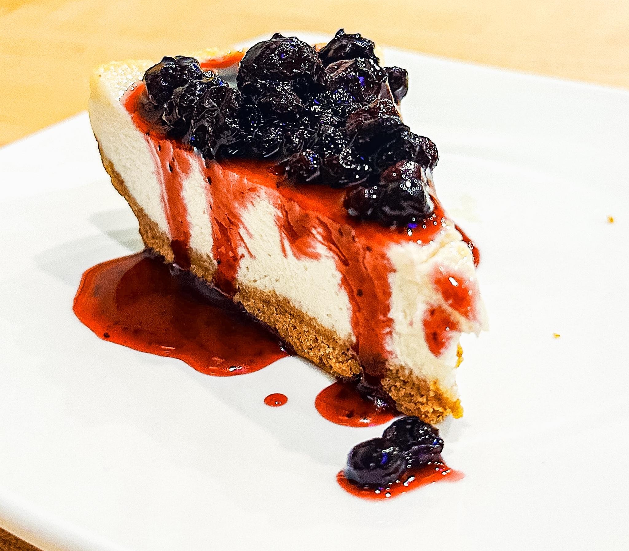 Cheesecake with Blueberry Compote