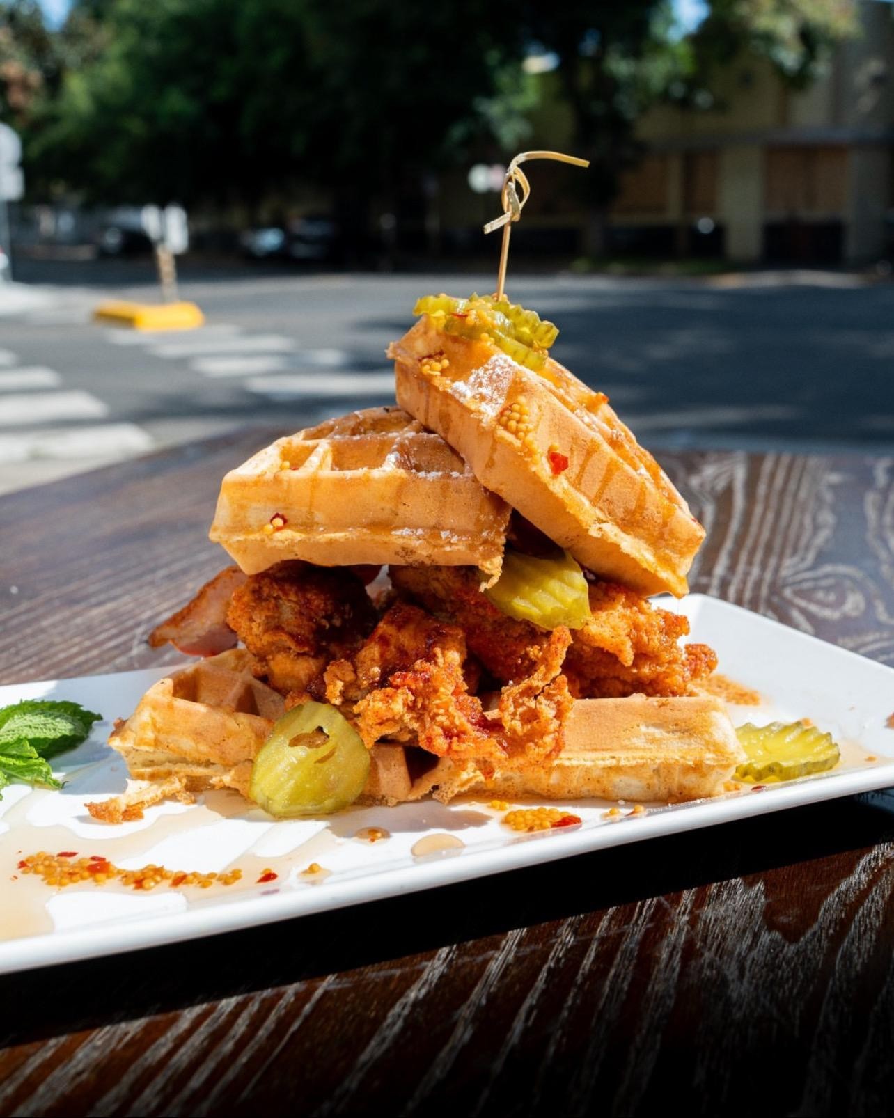 NASHVILLE HOT CHICKEN and WAFFLES