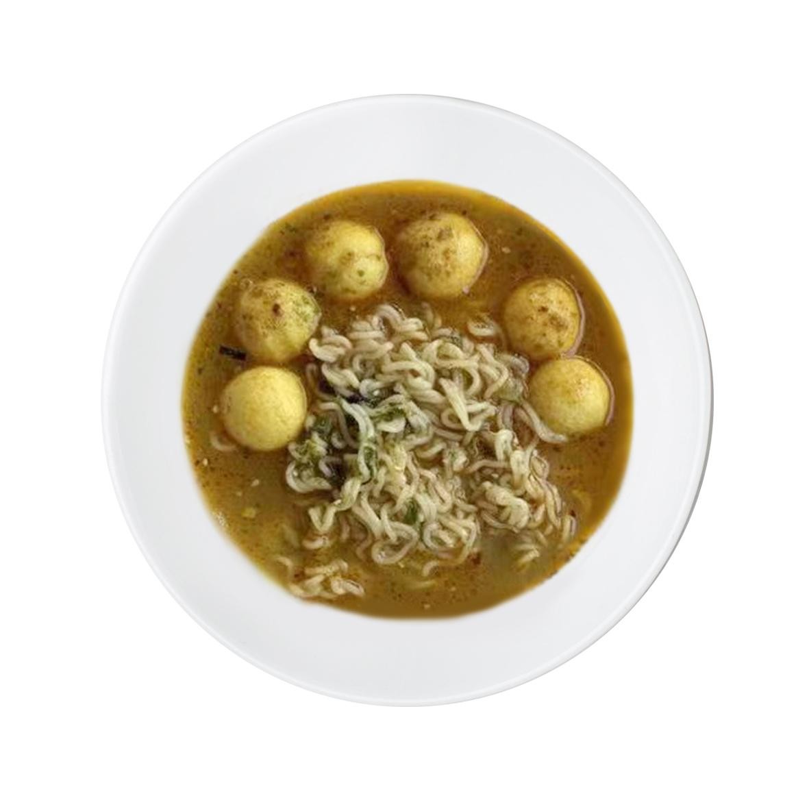 Instant Noodles with Curry Fish Ball