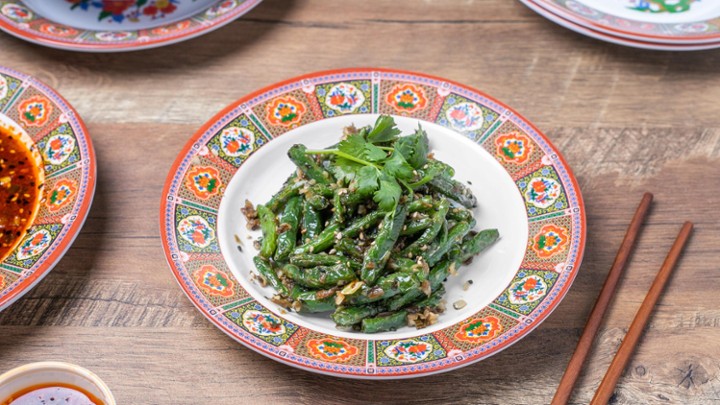 Garlic Green Beans (with rice) - Vegan