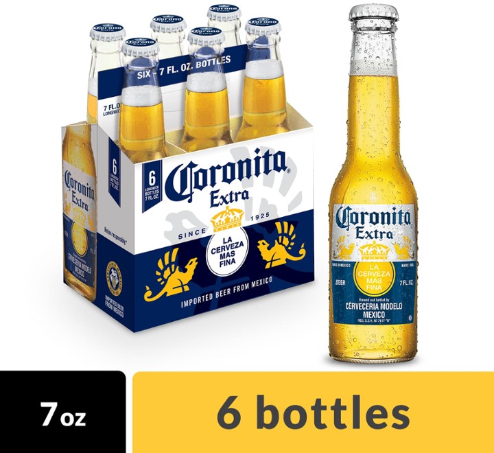 Corona Extra Coronita Mexican Lager Beer - 7.0 Fl Oz X 6 Pack