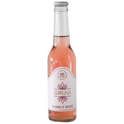 Grvi Gruvi Non-Alcoholic Bubbly Rose - Specialty Wine from Colorado - 4x 10oz Specialty Bottles