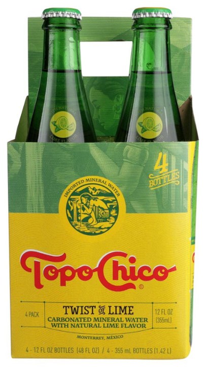 Lime Twist Water Glass Bottle by Topo Chico