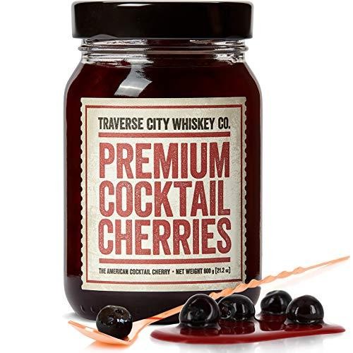 Traverse City Cocktail Cherries for Cocktails and Desserts | All American, Natural, Certified Kosher, Stemless, Slow-Cooked Garnish for Old Fashioned, Ice C