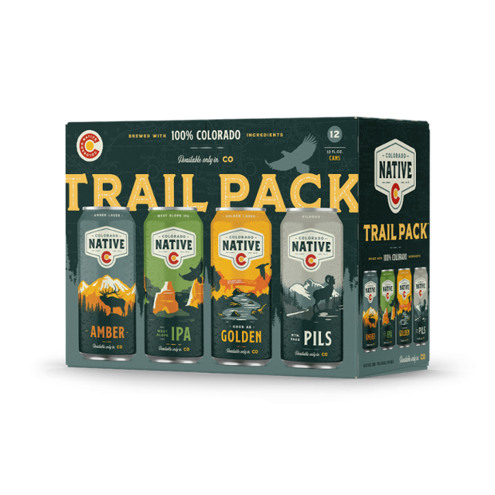Colorado Native Trail Pack, Craft Beer, 12 Pack, 12 Fl. Oz. Cans, ABV Varies