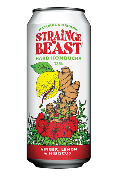 Strainge Beast Ginger Lemon & Hibiscus Hard Kombucha - Beer - 16oz Can