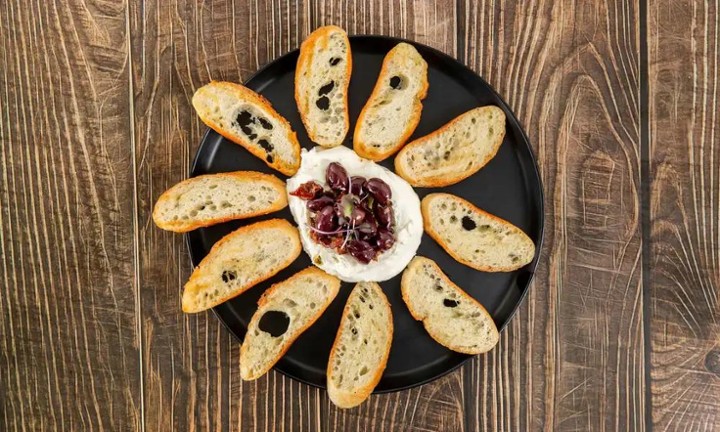 Honey Whipped Goat Cheese with Olives