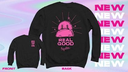 Small "Real Good" Crewneck Terry Crew Sweater