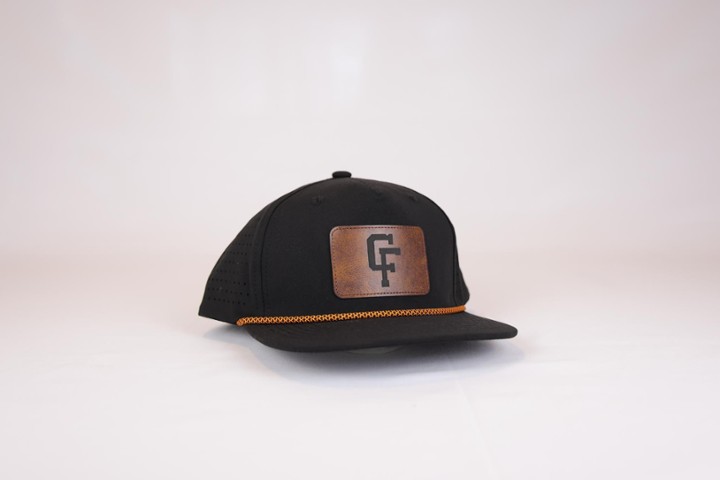 Black Rope Hat, CF Leather Patch