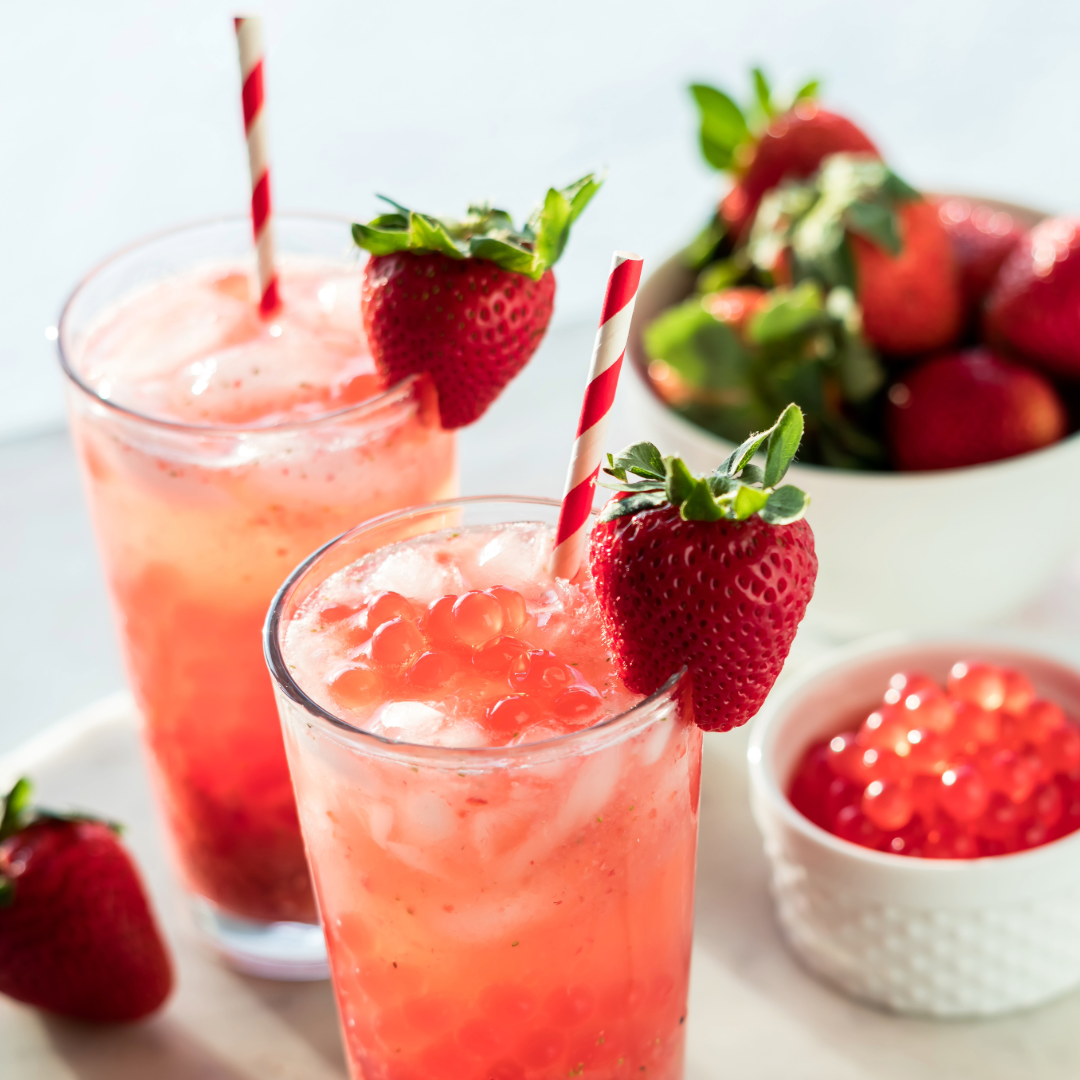 Strawberry Popping Boba Lemonade