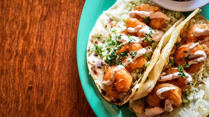 Beer Battered Shrimp Tacos