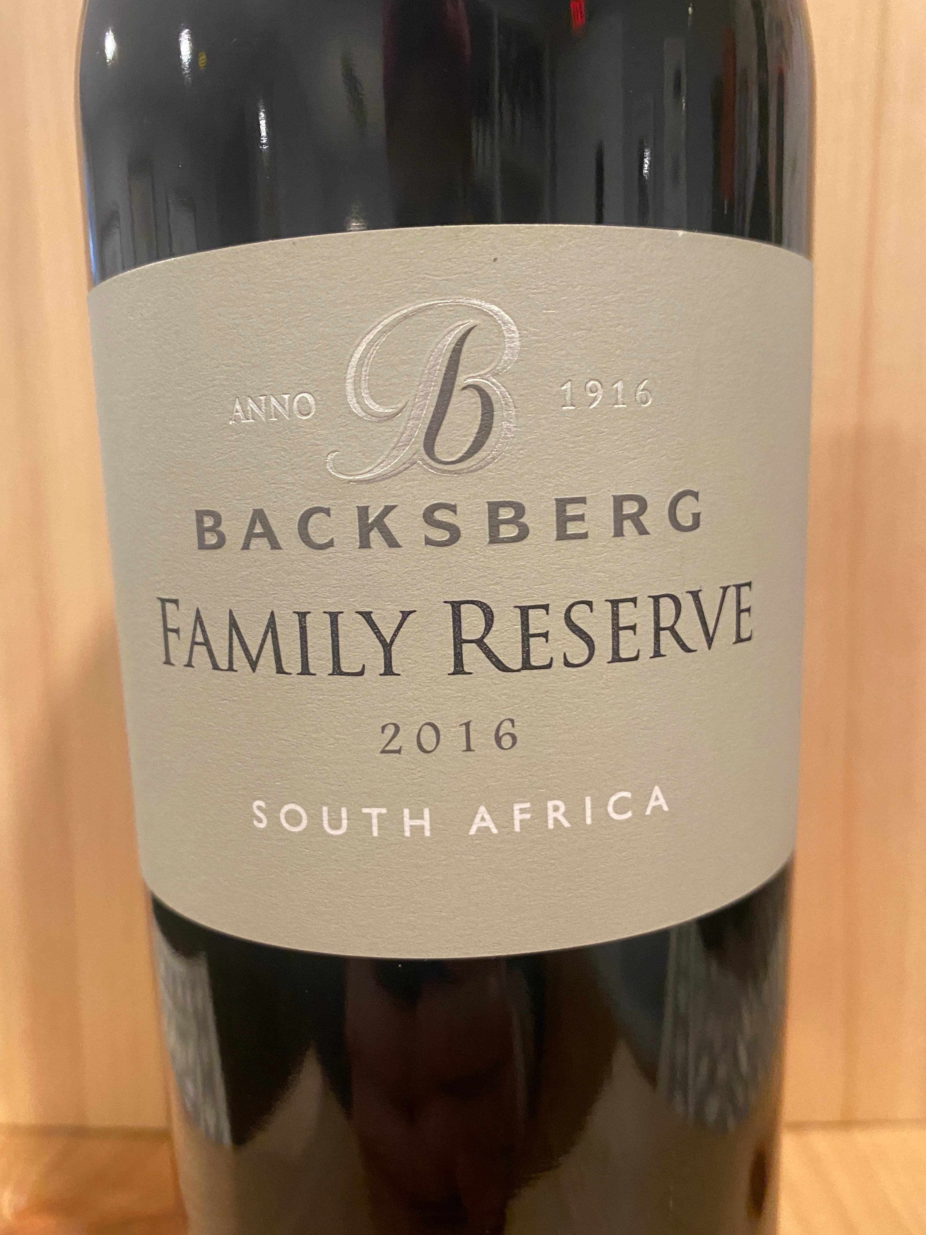 Backsberg Family Reserve Red 2016: Stellenbosch, South Africa