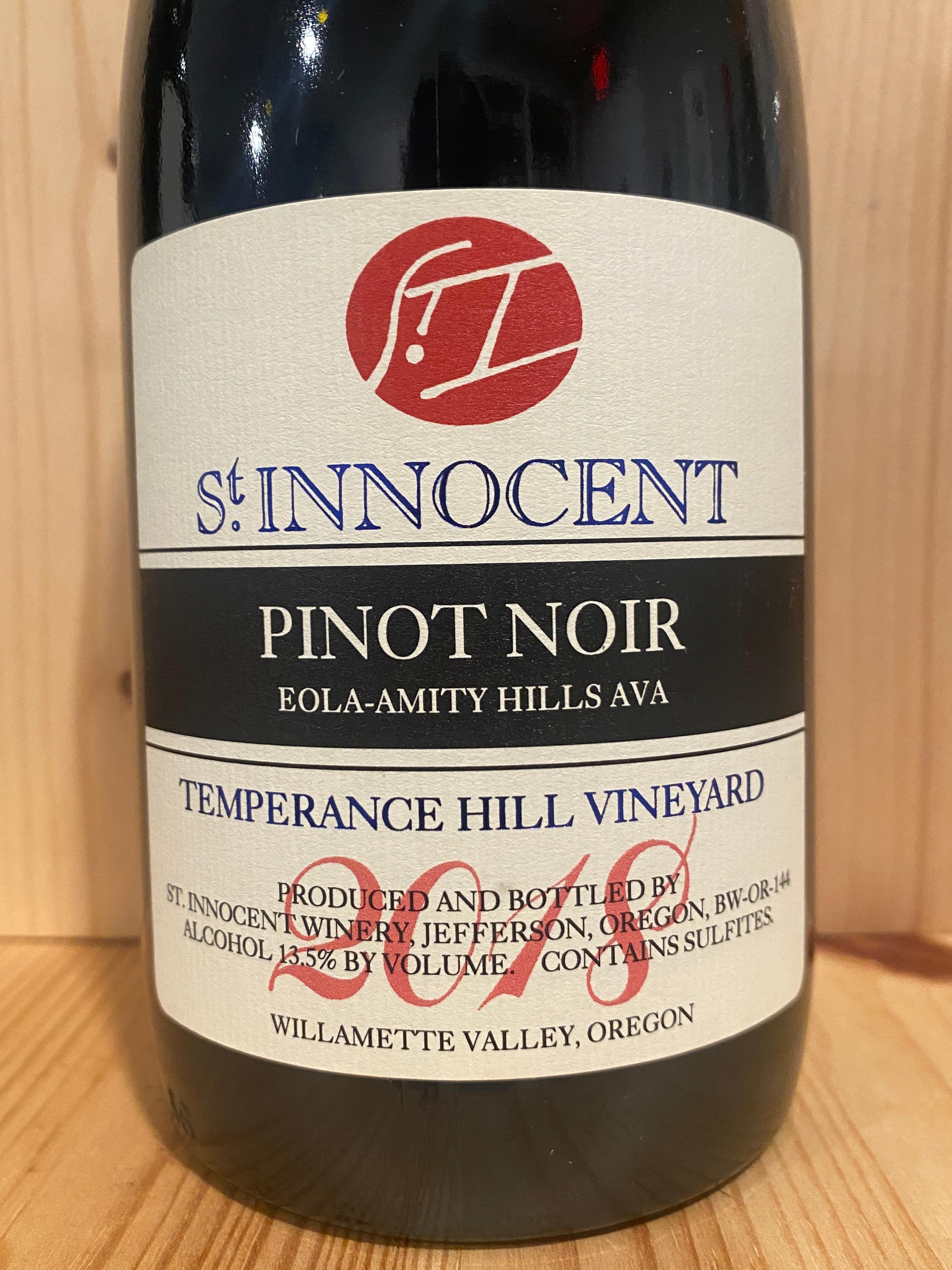 St. Innocent Temperance Hill Vineyard Pinot Noir 2018: Eola-Amity Hills, Willamette Valley, Oregon