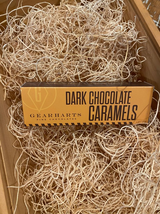 Gearharts Fine Chocolates Dark Chocolate Caramels (2oz box): Charlottesville, Virginia