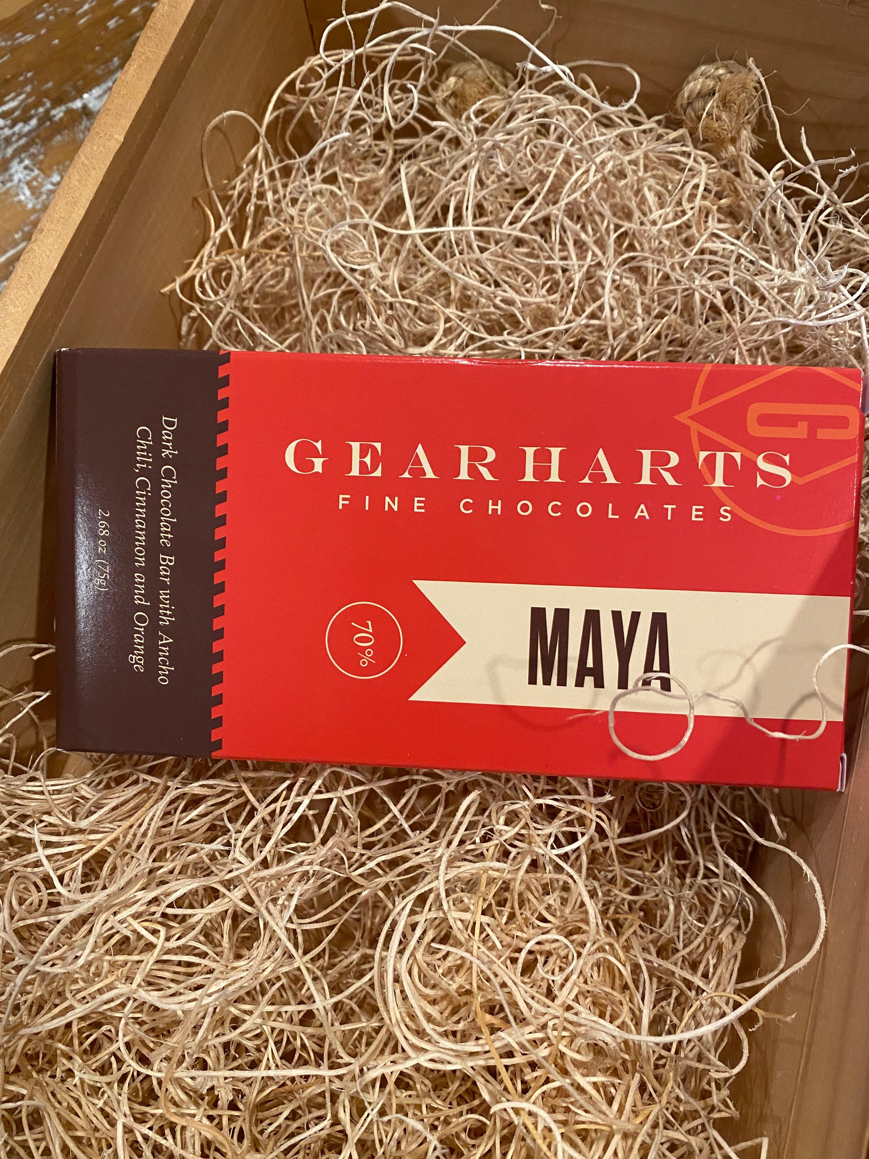 Gearharts Fine Chocolates Dark Chocolate Maya Bar: Charlottesville, Virginia