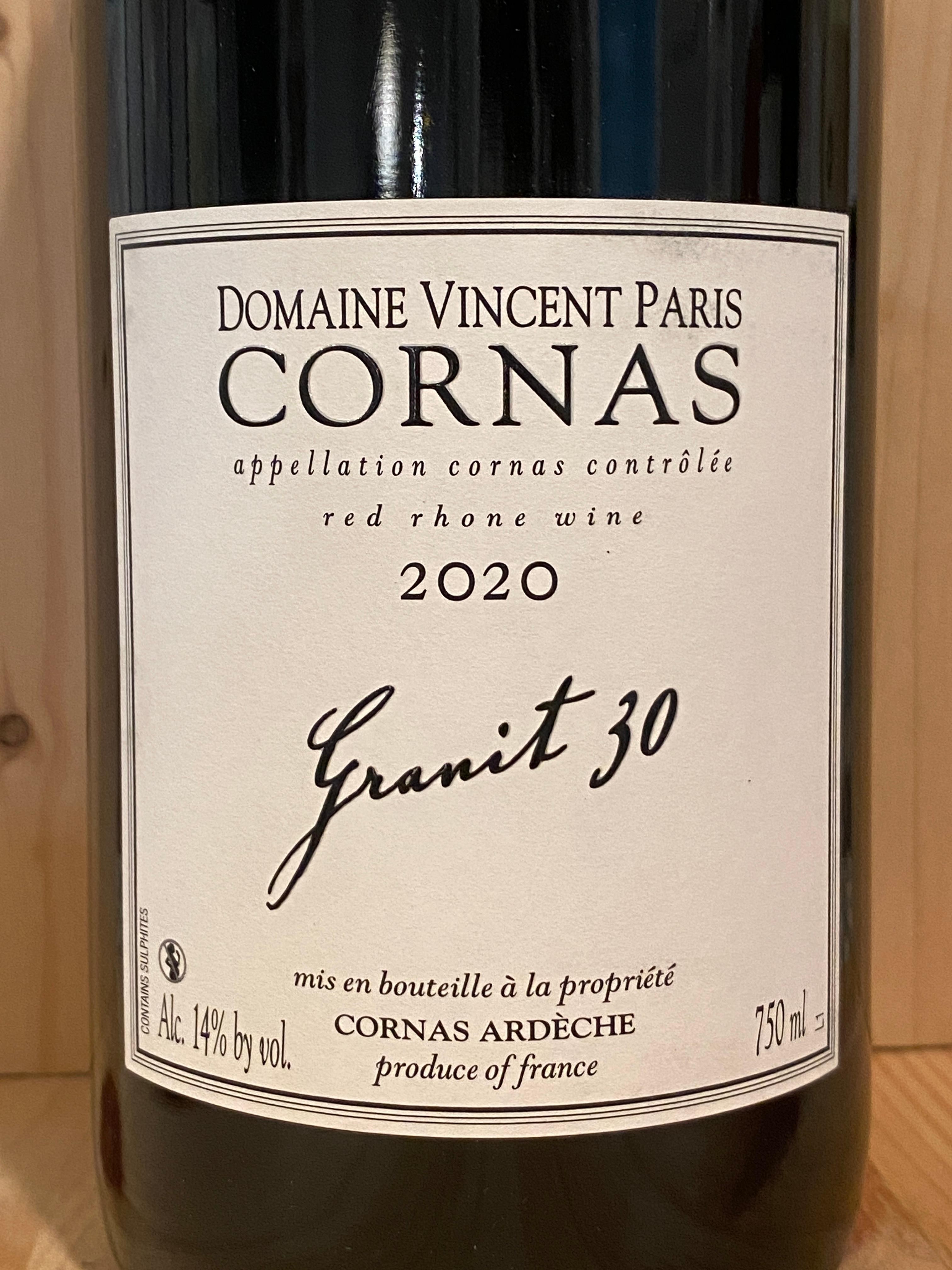 Vincent Paris Cornas "Granit 30" 2020: Northern Rhône, France