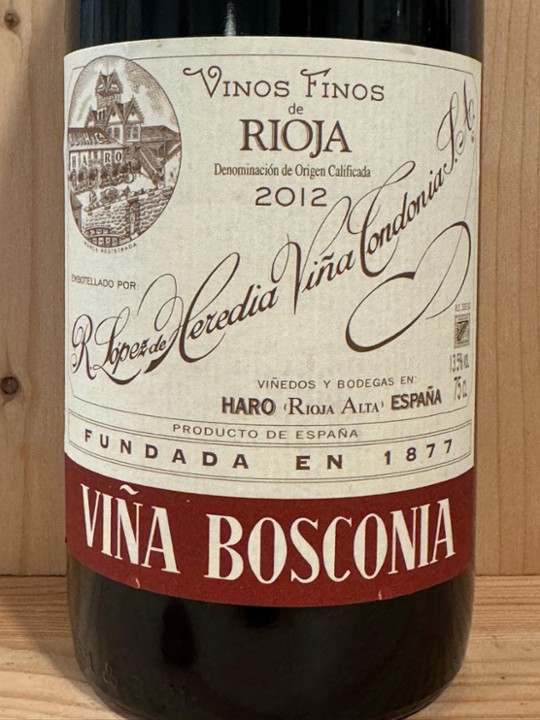 R. Lopez de Heredia "Viña Bosconia" 2012: Rioja, Spain