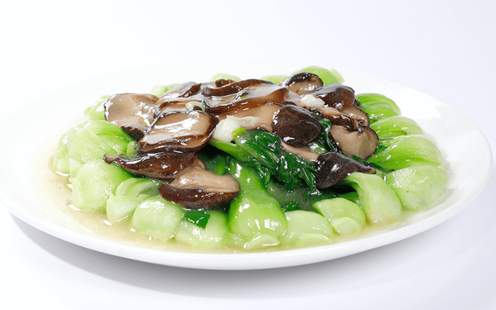 Black Mushrooms and Bok Choy in Garlic Sauce 冬菇菜心