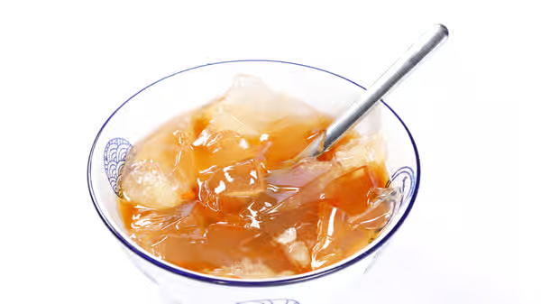 Chilled Herbal Jelly with Brown Sugar Syrup 冰粉